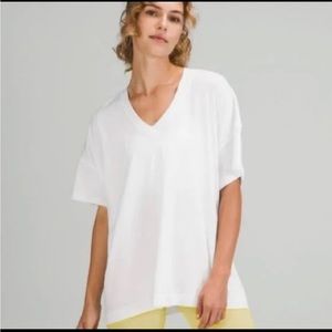 Lululemon Side tie v-neck tee white size 14